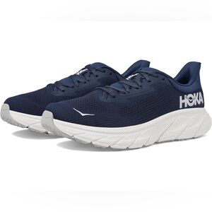 Hoka Arahi 7 Navy Blue and White Shoes